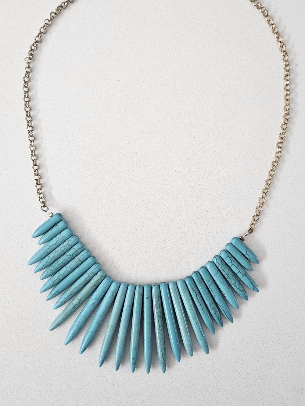 Turquoise Spike Bib Necklace - Women Jewelry